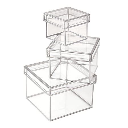 divoga metallic boxes|Divoga Clear Small Storage Boxes, Metal and Flexible Vinyl, .